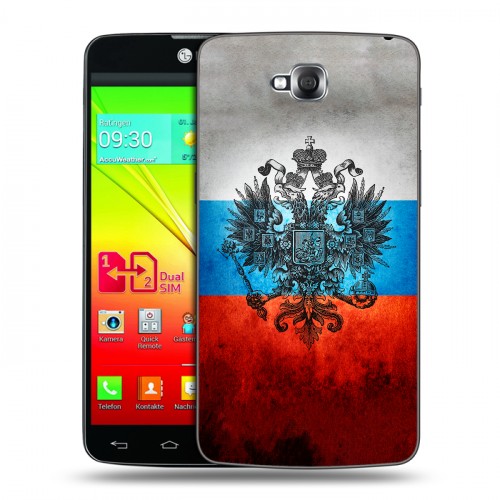 Дизайнерский силиконовый чехол для LG G Pro Lite Dual Российский флаг