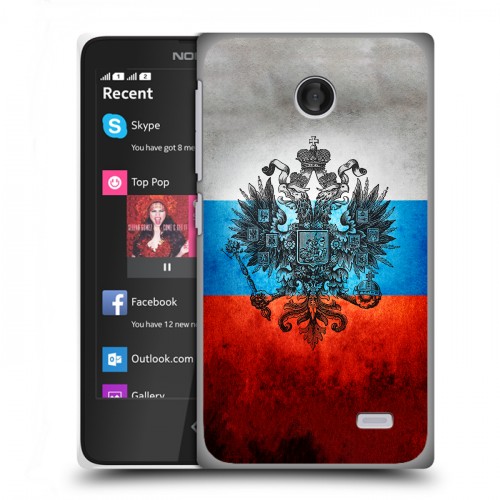 Дизайнерский пластиковый чехол для Nokia X Российский флаг