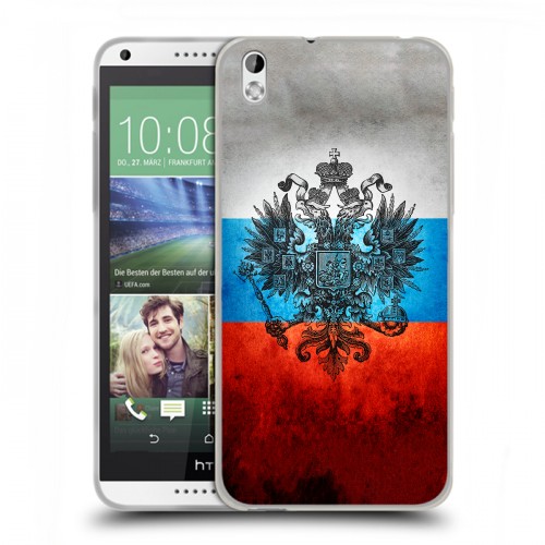 Дизайнерский пластиковый чехол для HTC Desire 816 Российский флаг