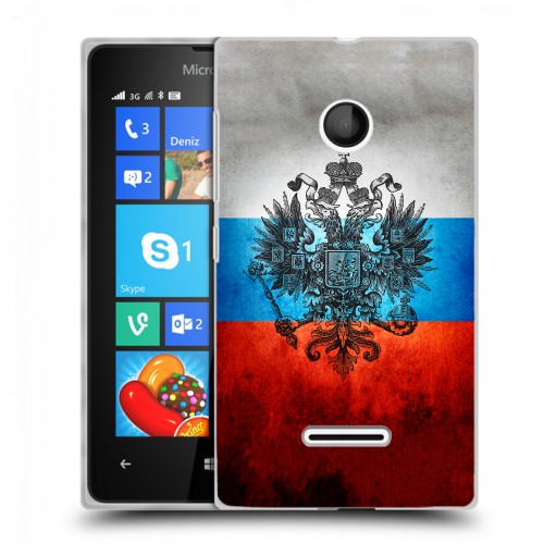 Дизайнерский пластиковый чехол для Microsoft Lumia 435 Российский флаг