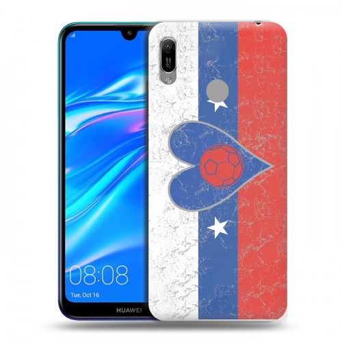Дизайнерский пластиковый чехол для Huawei Y6 (2019) Российский флаг