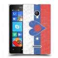 Дизайнерский пластиковый чехол для Microsoft Lumia 435 Российский флаг