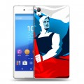 Дизайнерский пластиковый чехол для Sony Xperia Z3+ Российский флаг