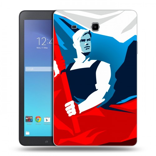 Дизайнерский силиконовый чехол для Samsung Galaxy Tab E 9.6 Российский флаг
