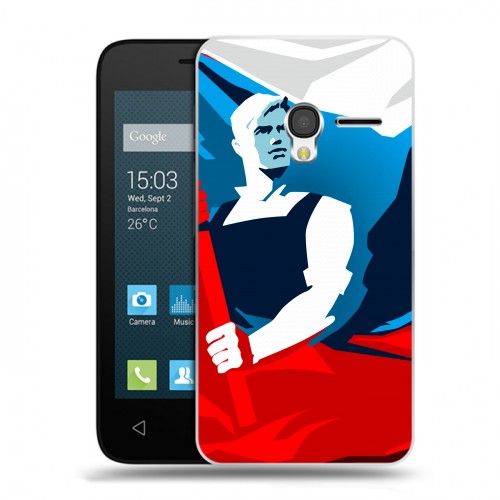 Дизайнерский пластиковый чехол для Alcatel One Touch Pixi 3 (4.5) Российский флаг