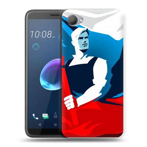 Дизайнерский пластиковый чехол для HTC Desire 12 Российский флаг