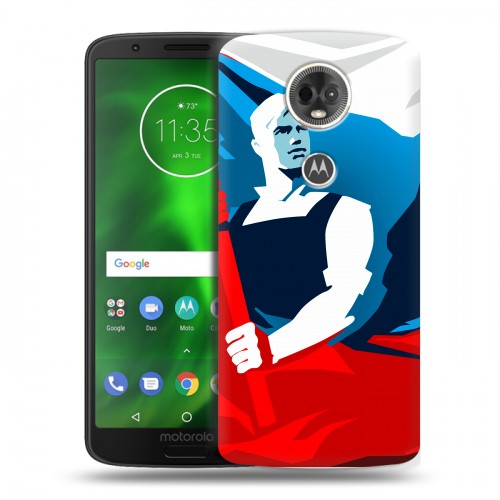 Дизайнерский пластиковый чехол для Motorola Moto E5 Plus Российский флаг