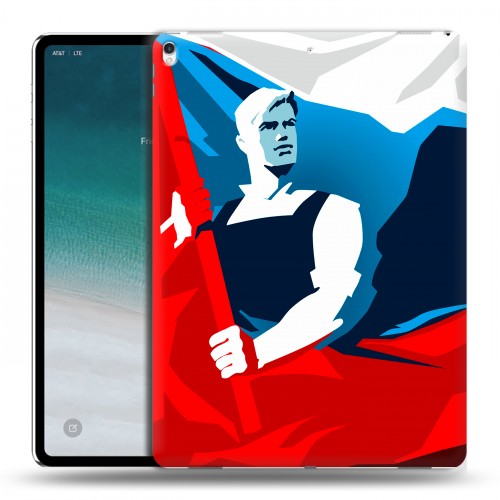 Дизайнерский силиконовый чехол для IPad Pro 12.9 (2018) Российский флаг