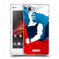 Дизайнерский пластиковый чехол для Sony Xperia L Российский флаг