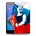 Дизайнерский пластиковый чехол для Huawei Honor 3 Российский флаг