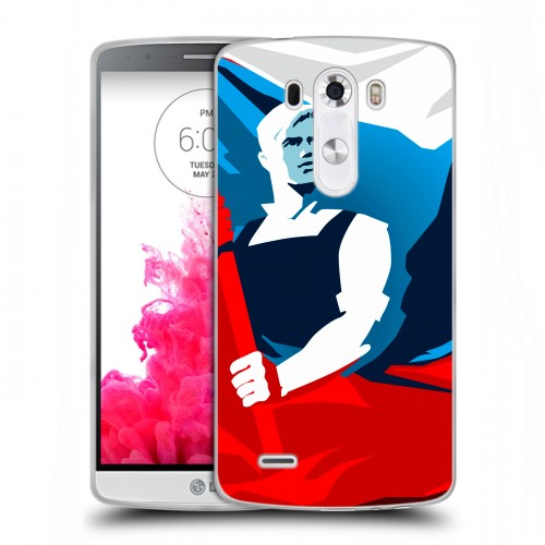 Дизайнерский пластиковый чехол для LG G3 (Dual-LTE) Российский флаг