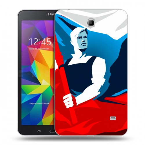 Дизайнерский силиконовый чехол для Samsung GALAXY Tab 4 7.0 Российский флаг