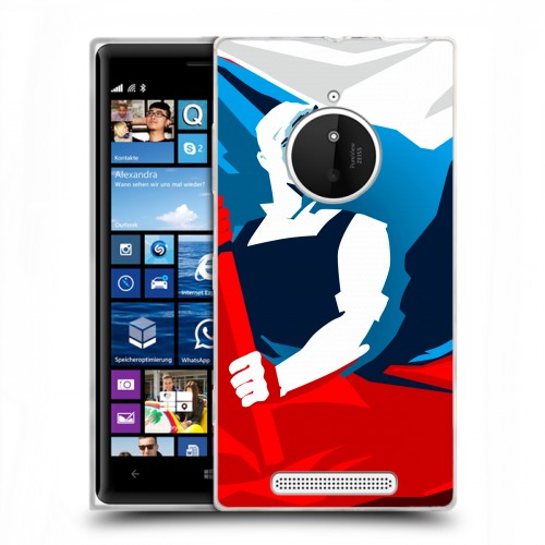 Дизайнерский пластиковый чехол для Nokia Lumia 830 Российский флаг
