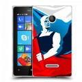 Дизайнерский пластиковый чехол для Microsoft Lumia 435 Российский флаг