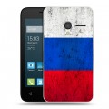 Дизайнерский пластиковый чехол для Alcatel One Touch Pixi 3 (4.0) Российский флаг