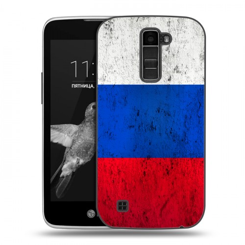 Дизайнерский пластиковый чехол для LG K7 Российский флаг