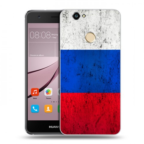 Дизайнерский силиконовый с усиленными углами чехол для Huawei Nova Российский флаг