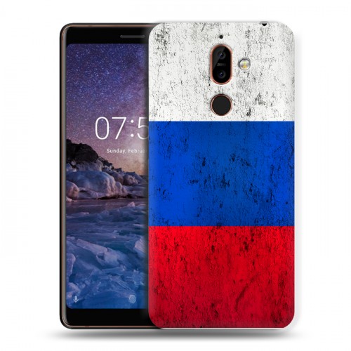 Дизайнерский пластиковый чехол для Nokia 7 Plus Российский флаг