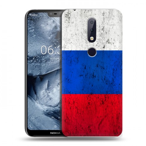 Дизайнерский пластиковый чехол для Nokia 6.1 Plus Российский флаг