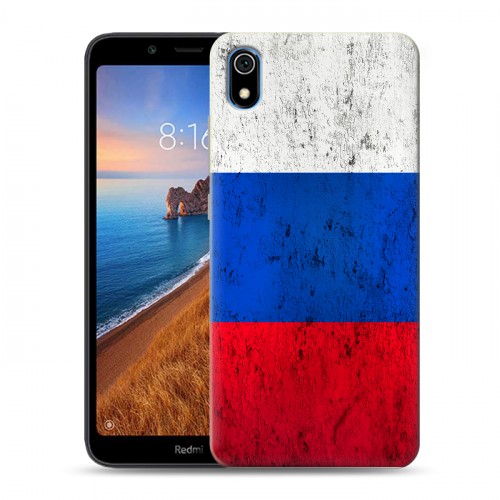 Дизайнерский силиконовый чехол для Xiaomi RedMi 7A Российский флаг