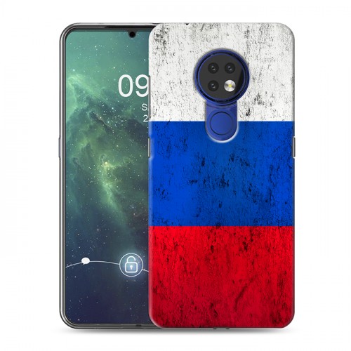 Дизайнерский силиконовый чехол для Nokia 6.2 Российский флаг