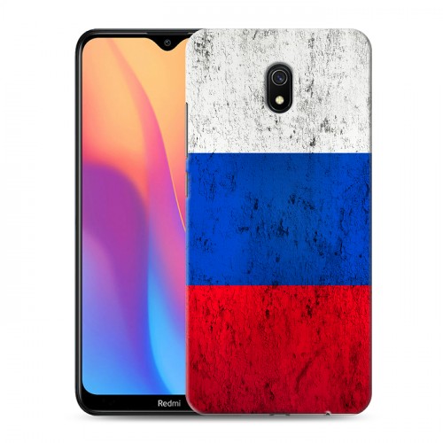Дизайнерский силиконовый с усиленными углами чехол для Xiaomi RedMi 8A Российский флаг