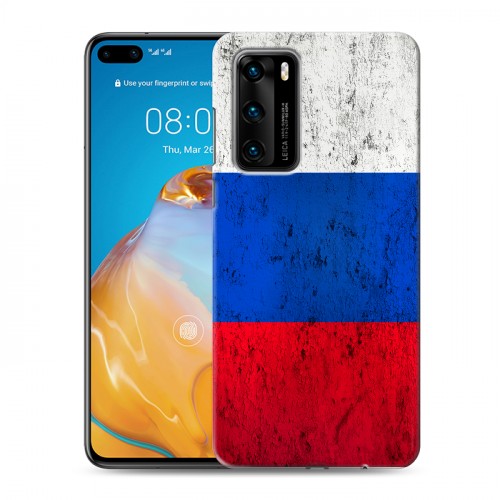 Дизайнерский пластиковый чехол для Huawei P40 Российский флаг