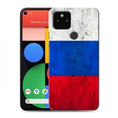 Дизайнерский пластиковый чехол для Google Pixel 5 Российский флаг