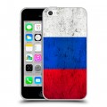 Дизайнерский пластиковый чехол для Iphone 5c Российский флаг