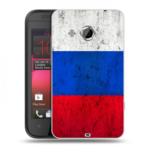 Дизайнерский пластиковый чехол для HTC Desire 200 Российский флаг