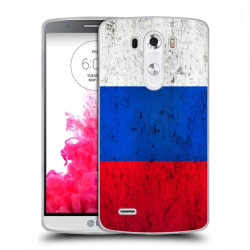 Дизайнерский пластиковый чехол для LG G3 (Dual-LTE) Российский флаг