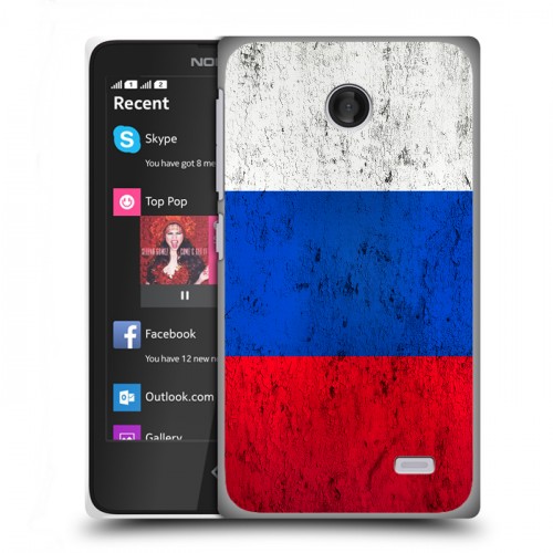 Дизайнерский пластиковый чехол для Nokia X Российский флаг