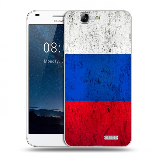 Дизайнерский пластиковый чехол для Huawei Ascend G7 Российский флаг