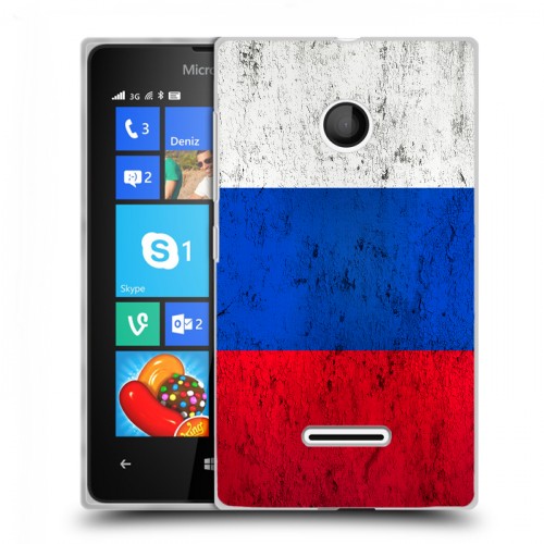 Дизайнерский пластиковый чехол для Microsoft Lumia 435 Российский флаг