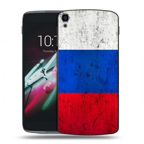 Дизайнерский пластиковый чехол для Alcatel One Touch Idol 3 (5.5) Российский флаг
