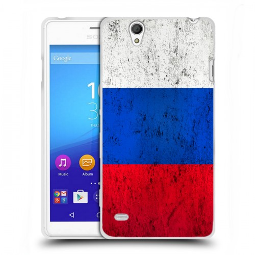 Дизайнерский пластиковый чехол для Sony Xperia C4 Российский флаг