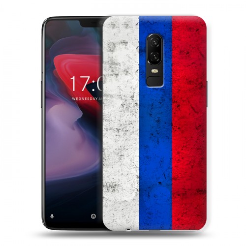 Дизайнерский пластиковый чехол для OnePlus 6 Российский флаг