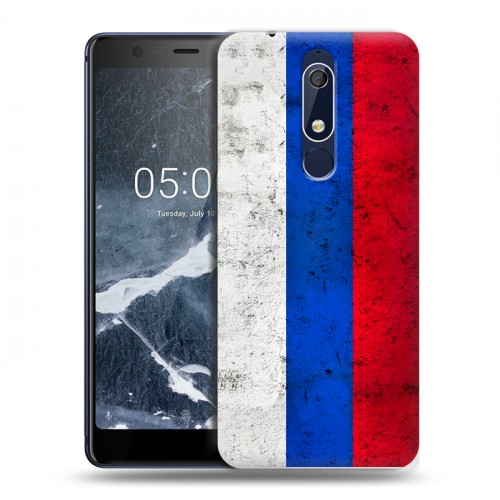 Дизайнерский пластиковый чехол для Nokia 5.1 Российский флаг