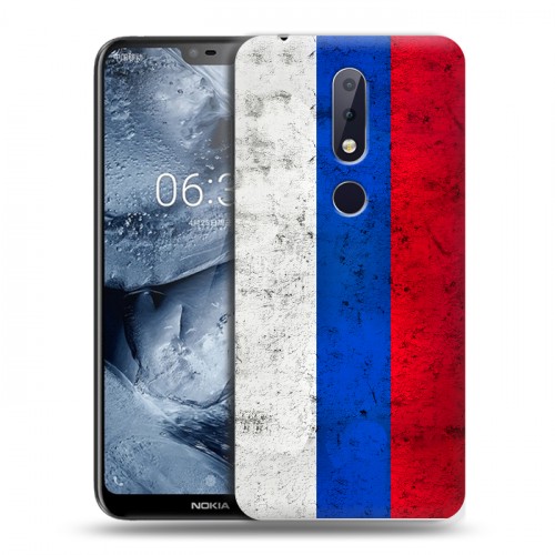 Дизайнерский силиконовый чехол для Nokia 6.1 Plus Российский флаг