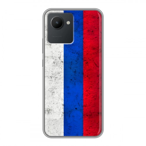 Дизайнерский пластиковый чехол для Realme C30 Российский флаг