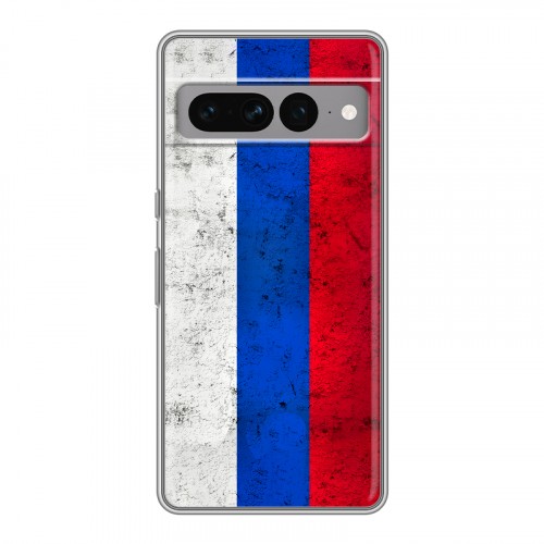 Дизайнерский силиконовый с усиленными углами чехол для Google Pixel 7 Pro Российский флаг