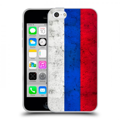 Дизайнерский пластиковый чехол для Iphone 5c Российский флаг