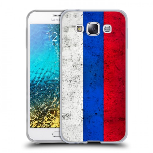 Дизайнерский пластиковый чехол для Samsung Galaxy E5 Российский флаг