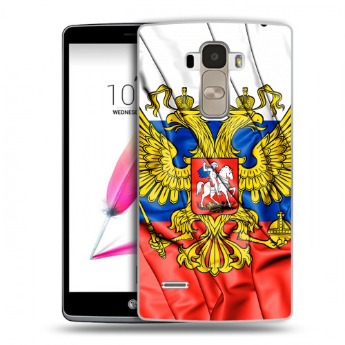 Дизайнерский пластиковый чехол для LG G4 Stylus Российский флаг