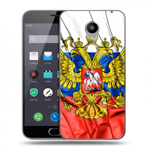 Дизайнерский пластиковый чехол для Meizu M2 Note Российский флаг
