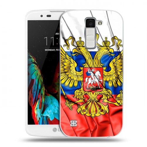 Дизайнерский пластиковый чехол для LG K10 Российский флаг