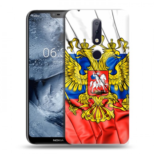 Дизайнерский пластиковый чехол для Nokia 6.1 Plus Российский флаг