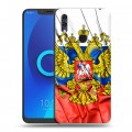 Дизайнерский силиконовый чехол для Alcatel 5V Российский флаг