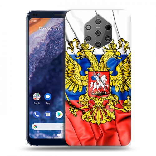 Дизайнерский пластиковый чехол для Nokia 9 PureView Российский флаг