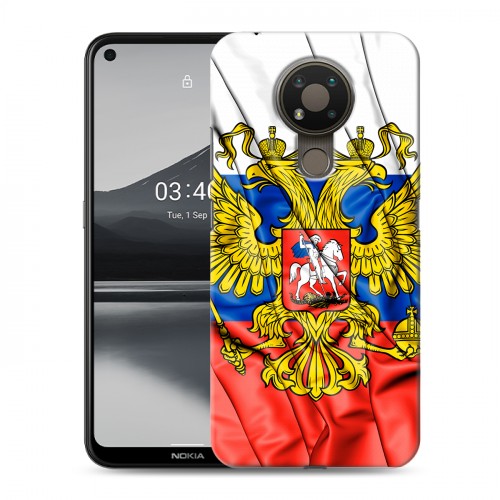 Дизайнерский пластиковый чехол для Nokia 3.4 Российский флаг
